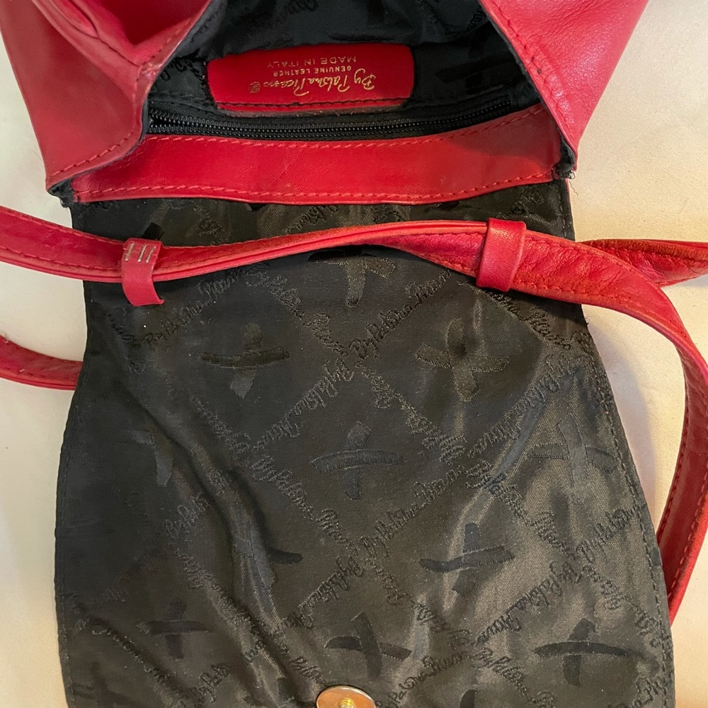 Paloma Picasso Red Real Leather Bag. made in Italy.